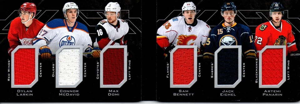 2015-16 Upper Deck Sixes Relic Jersey Booklet McDavid, Eichel, Panarin, Larkin + - Image 1 of 1