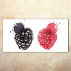 Wall Picture Tempered Glass Print Art painting berries black red 140x70