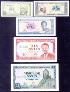 Guinea Juego Completo 1 - 500 Sylis 1980, 1981 P20 - 27 UNC - Imagen 1 de 4