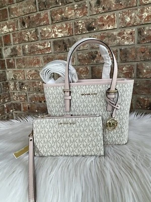 Bolso y billetera de viaje Michael Kors XS Carry All Jet Set - Rubor en polvo Multi Foto 1 de 4