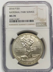 2016 NATIONAL PARKS Silver Dollar NGC MS70💥FLAWLESS QUALITY💥 - Picture 1 of 4