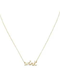 Kate Spade New York say yes "WINK" pendant necklace RARE! NWT gold tone FLIRT! - Picture 1 of 9