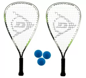 2 x Dunlop Biotec Titanium Racketball Rackets + 3 Balls RRP £110 - Picture 1 of 1