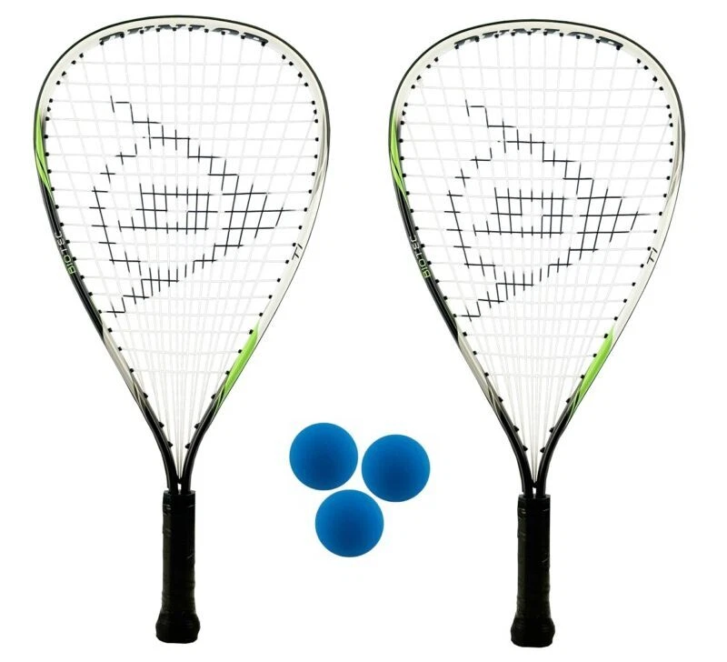 2 x Dunlop Biotec Titanium Racketball Rackets + 3 Balls RRP £110 - Image 1 of 1