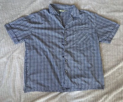 Mia Lucce Women Pajama Sleepwear Blue Plaid Button Up Lightweight Blouse- XL - Image 1 of 4