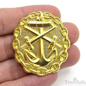 Imperial German Naval Wound Badge in Gold Medal Order – Museum Replica - Picture 1 of 3