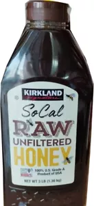 Kirkland Signature SOUTHERN CALIFORNIA GREZZO MIELE non filtrato 48 oz bottiglia 3 libbre - Foto 1 di 3