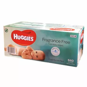 640 HUGGIES Thick Baby Wet Wipes Bulk Mega Pack Fragrance Free - Picture 1 of 3