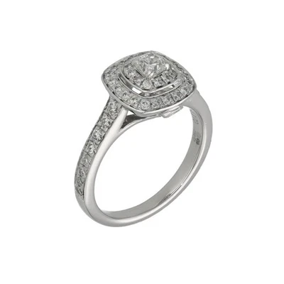 Anillo con racimo de diamantes de oro blanco de 18 quilates para dama - 0,70 quilates Foto 1 de 4