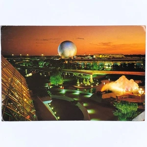 Epcot Center Postkarte Raumschiff Erde Energie Einschienenbahn Disney World reduziert 1982 - Bild 1 von 2