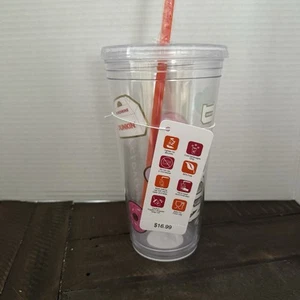 Dunkin Donut Stoney Clover LN Lane Collab Sleeve Acrylic Tumbler Cup Pastel Gold - Picture 1 of 5