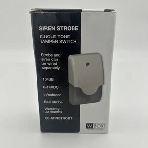 WBox Indoor/Outdoor Siren Blue Strobe Single Tone w Tamper Switch 6-14VDC - Picture 1 of 5