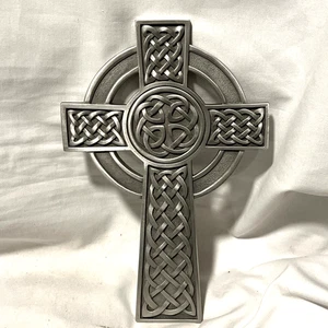 Celtic Knotted Cross Jeweled Co Pewter Metal Wall Hanging 7 3/4" Long 2000 - Picture 1 of 11