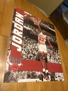 VTG 1990 MICHAEL JORDAN NOS Orig Poster Chicago Bulls #23 Starline Official NBA - Picture 1 of 6