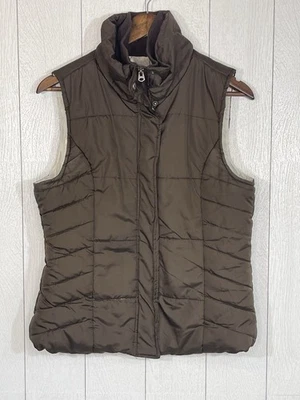 Outer Edge Brown Puffer Vest L Large Sleeveless Quilted Zip Front Warm Casual - Image 1 of 4