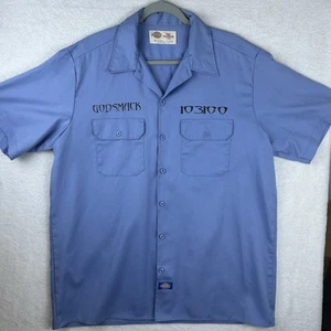 Vintage Y2K Godsmack Dickies Button Up Prison Shirt XL Blue Concert Band Merch - Picture 1 of 10