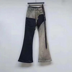 RO Pants Distressed Wide-leg flared Floor-length jeans - Picture 1 of 5