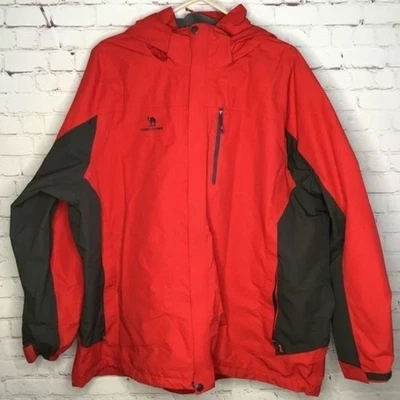 Camel Crown Z8W231159 Red/Gray Hooded Full Zip Windbreaker Jacket Men Size 3XL - Image 1 of 4