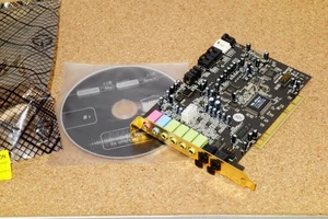 Terratec Aureon 7.1 Space PCI Sound Card ENVY24 Chip Used Windows Compatible - Afbeelding 1 van 6