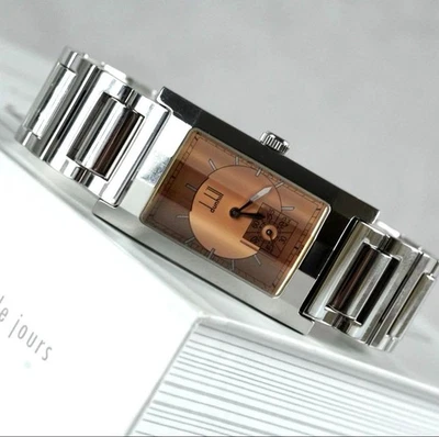 Dunhill 116 Facetas Cuarzo Pequeño Segunda Esfera Naranja Hombre Reloj Suizo Accesorios Foto 1 de 4