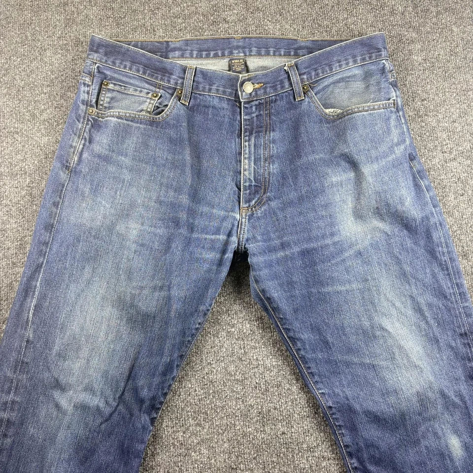 Pantalones de mezclilla Brooks Brothers 1818 para hombre 38x30 azul calce recto hechos en Supima en EE. UU. Foto 1 de 4