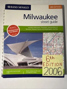 Milwaukee Wisconsin Street Guide w/ CD 2006 Rand McNally Atlas Kenosha WI Map - Picture 1 of 21