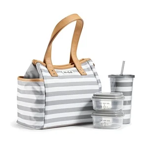 FIT & FRESH 993FF2927 GRAY MEDIUM STRIPE 2 CONTAINERS AND TUM - Picture 1 of 1
