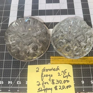 2 Vintage Floristen Frösche Glas; 19 Löcher 2,75" hoch Circ 4,5" $30,00; Versand $20,00 - Bild 1 von 7