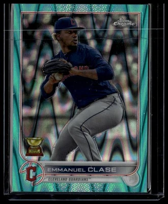 2022 Topps Chrome Sonic #130 Emmanuel Clase Aqua RayWave Refractor #/199 - Image 1 of 2