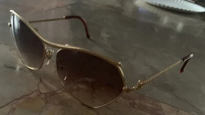 Gafas de sol Christian Lacroix 7370 vintage años 80 oro y tortuga mariposa Foto 1 de 4