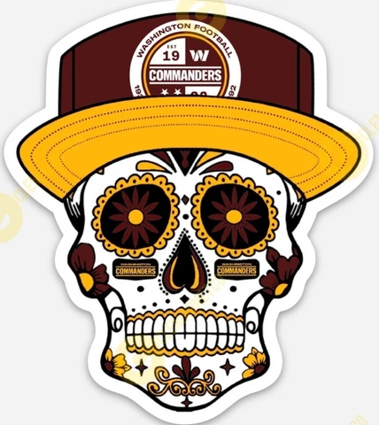 Washington Commanders Sugar Skull MAGNET - NFL former Redskins Premium Vinyl Cover