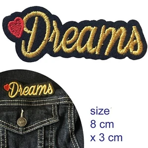 Dreams Iron on patch love sleep dream fantasies sleeps sleeping iron-on patches - Picture 1 of 2