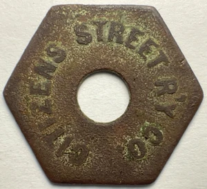 Rare 1880s Citizens Street Railway R’Y Co. Springfield, IL Horse Transit Token - Picture 1 of 2