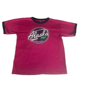 Prairie Mountain Alaska Youth Graphic T-Shirt Maroon size XL 14/16 Made in USA - Picture 1 of 6
