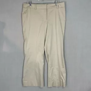 Ann Taylor EST. 1954 Women's Flare Dress Pants Beige White Size 12 Pleated - Picture 1 of 15