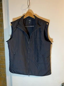 Saks Fifth Avenue Black Label 70% Wool Blend Vest Size 42 Zip Pocket - Picture 1 of 4