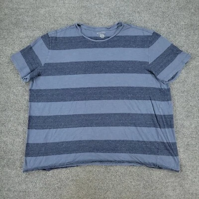 Sonoma 衬衫男式 2XL 蓝色条纹短袖圆领套衫弹力成人 — 第 1/4 张图片