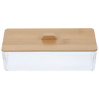 Acrylic Tissue Box with Wooden Lid - Modern Decor-IO