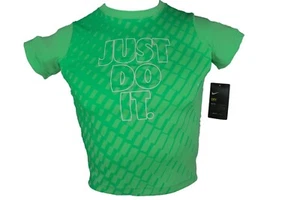 Nike Boys Athletic Cut Tee Shirt "Just Do It" Dri-Fit Size 4.0 to 7.0 New - Picture 1 of 5