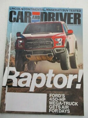 CAR AND DRIVER MAGAZINE FEBRUARY 2017 LINCOLN CONTINENTAL MASERATI SUV FORD RAPT - Image 1 of 2
