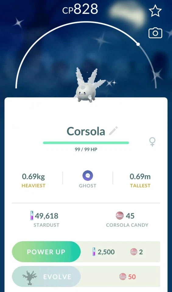 Pokémon Brillante Galarian Corsola Galar P T C GO Leer Descripción Foto 1 de 1