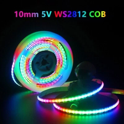 COB LED Strip DC 5V Dream color WS2812 Individually Addressable 10mm For House - Image 1 of 4