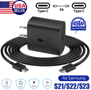 45W Type USB C Super Fast Wall Charger+Cable For Samsung Galaxy S22 S23 S21 S20 - Picture 1 of 13