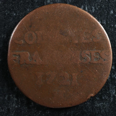 9 deniers 1721H French Colonies Colonial USA US Canada New France Breton 506 Cover