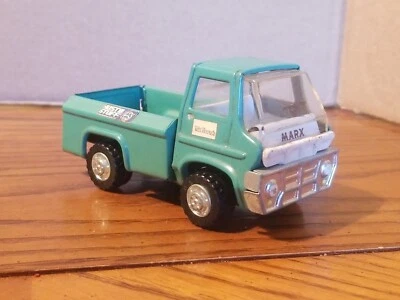 Vintage Mighty Marx 1969 Toy Pick-Up Truck Teal 4" Steel Japan - Image 1 of 4