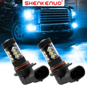 2X 9005 9006 H10 9145 8000K Ice Blue 160W LED Fog Light Headlight Bulbs Kit - Picture 1 of 11
