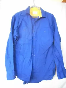 Vintage 1980s Arrow Blue Yellow Shirt Size L 100% cotton - Picture 1 of 4