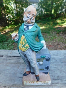 1972 Last Chance Distiller BANKER Bottle EMPTY Whiskey Liquor Porcelain Decanter - Imagen 1 de 7