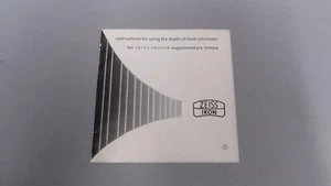 Vintage Zeiss Ikon Depth Of Field Calculator Instruction Manual / Booklet - Picture 1 of 6