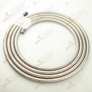 8AN AN8 AN-8 Stainless Steel Braided Fuel Line Gas Oil Hose 3M (9.8FT) Length - Foto 1 di 2